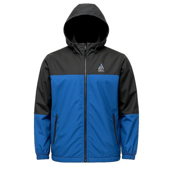 GERRY Hooded Full zip jacket XXL Blue/Black Light Weight - Picture 1 of 10